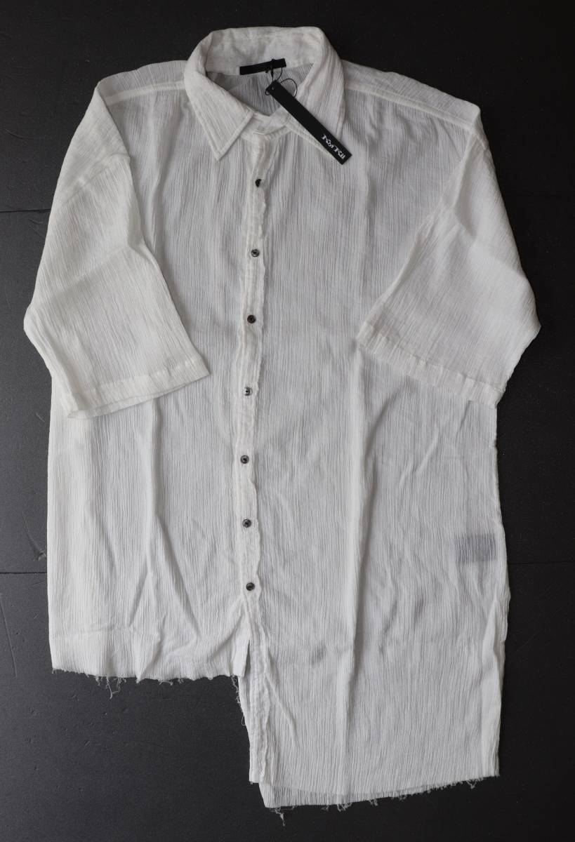 定価16000 新品 本物 KMRii Crepe Cotton Slash Shirt 02/SS シャツ 2101-SH02A/SS 2 ケムリ 6035