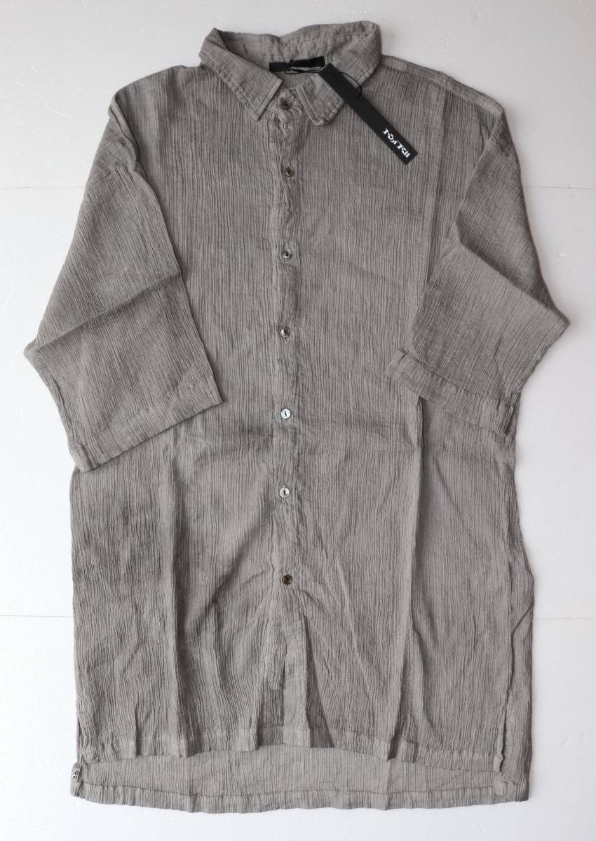 定価17000 新品 本物 KMRii Crepe Cotton Slim Shirt シャツ 2101-SH04A 2 ケムリ 6033