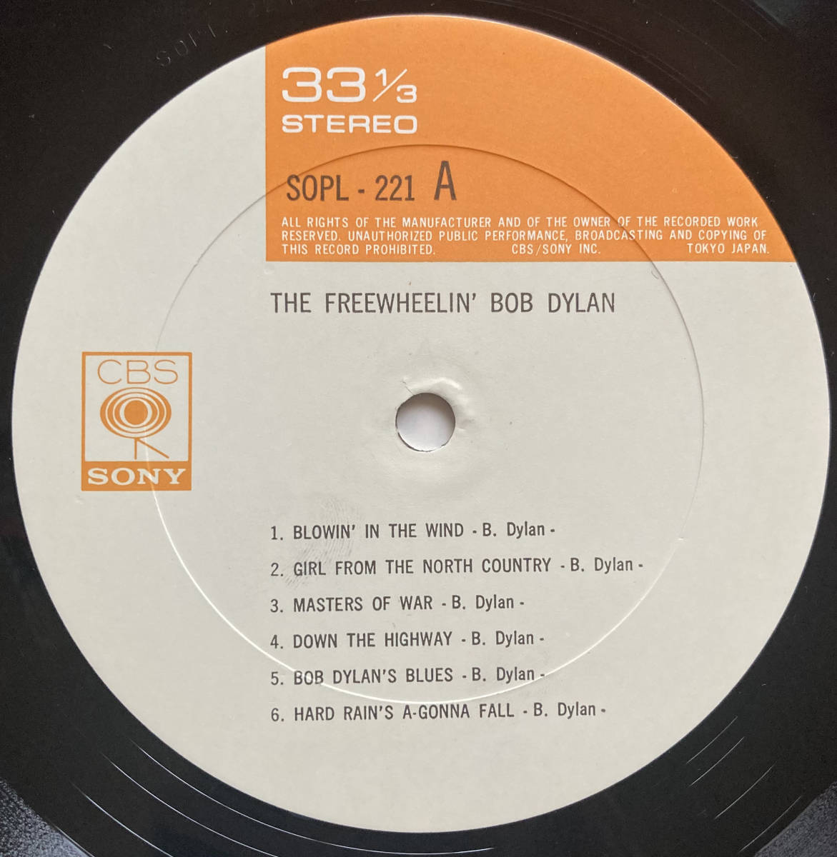 LP BOB DYLAN ボブ・ディラン / THE FREEWHEELIN フリーホイーリン SOPL-221_画像3