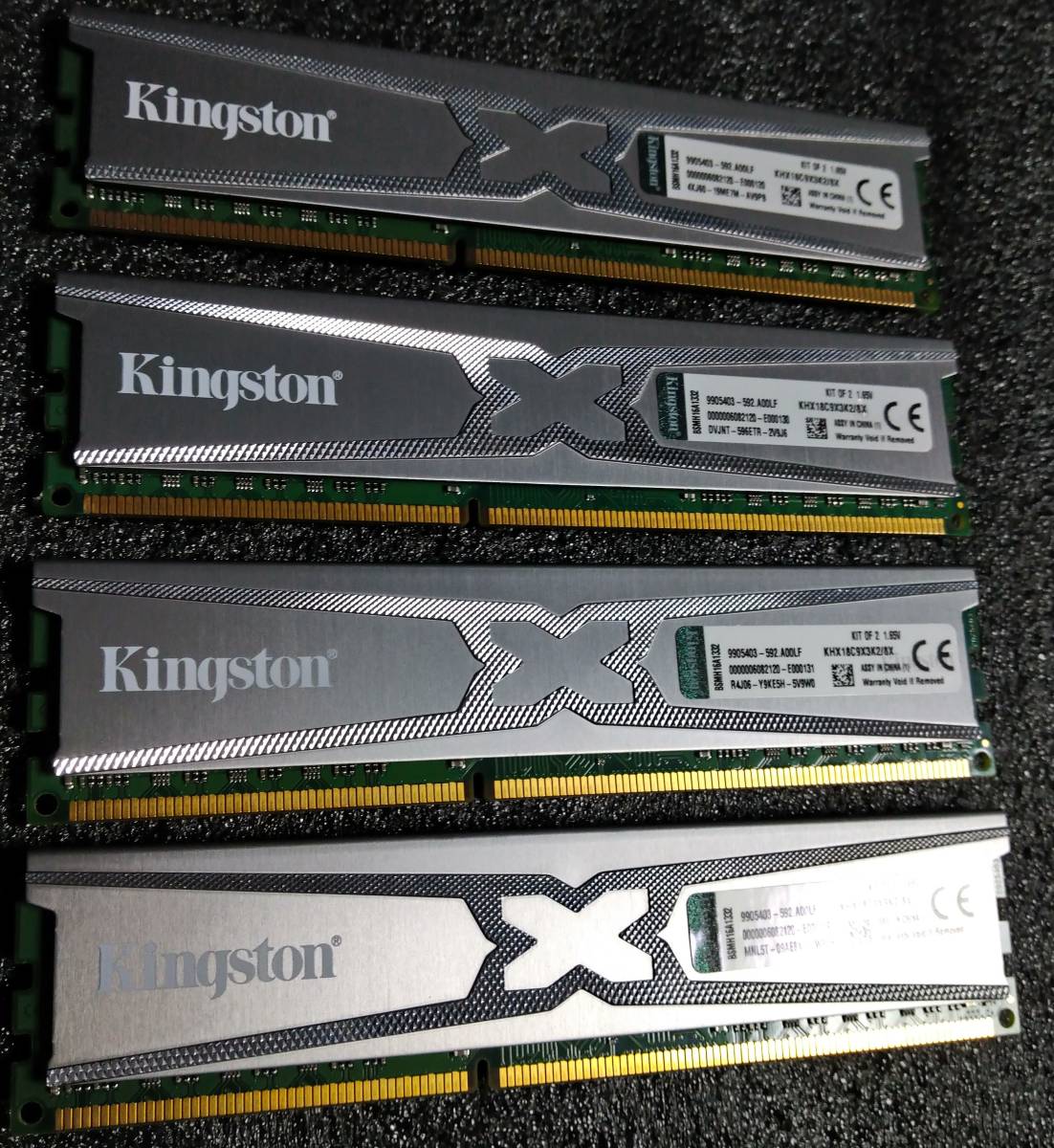 【中古】DDR3メモリ 16GB(4GB4枚組) Kingston KHX18C9X3K2/8X [DDR3-1866 PC3-14900]