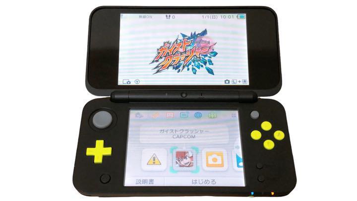 極美品 New ニンテンドー 2DS LL ブラック×ライム 本体 箱付き タッチペン ARカード未開封 付属 任天堂 黒 ゲーム機 ポータブル