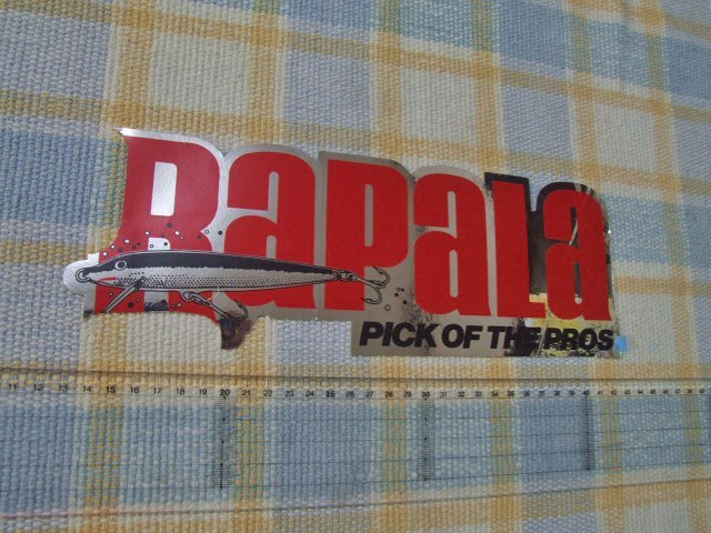 Rapala/ラパラ！ルアー柄/ミラー/ステッカー/シール/大/切れ傷あり/C ※ヤフーショッピングストア/レア物商会・健美堂でも大量出品中！_画像1