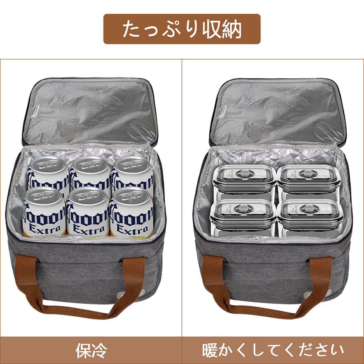 クーラーバック 保冷バッグ 保冷バスケット ランチバッグ 折り畳み式 大容量 15L 買い物かご 軽量 保冷 保温 洗濯可PVC袋