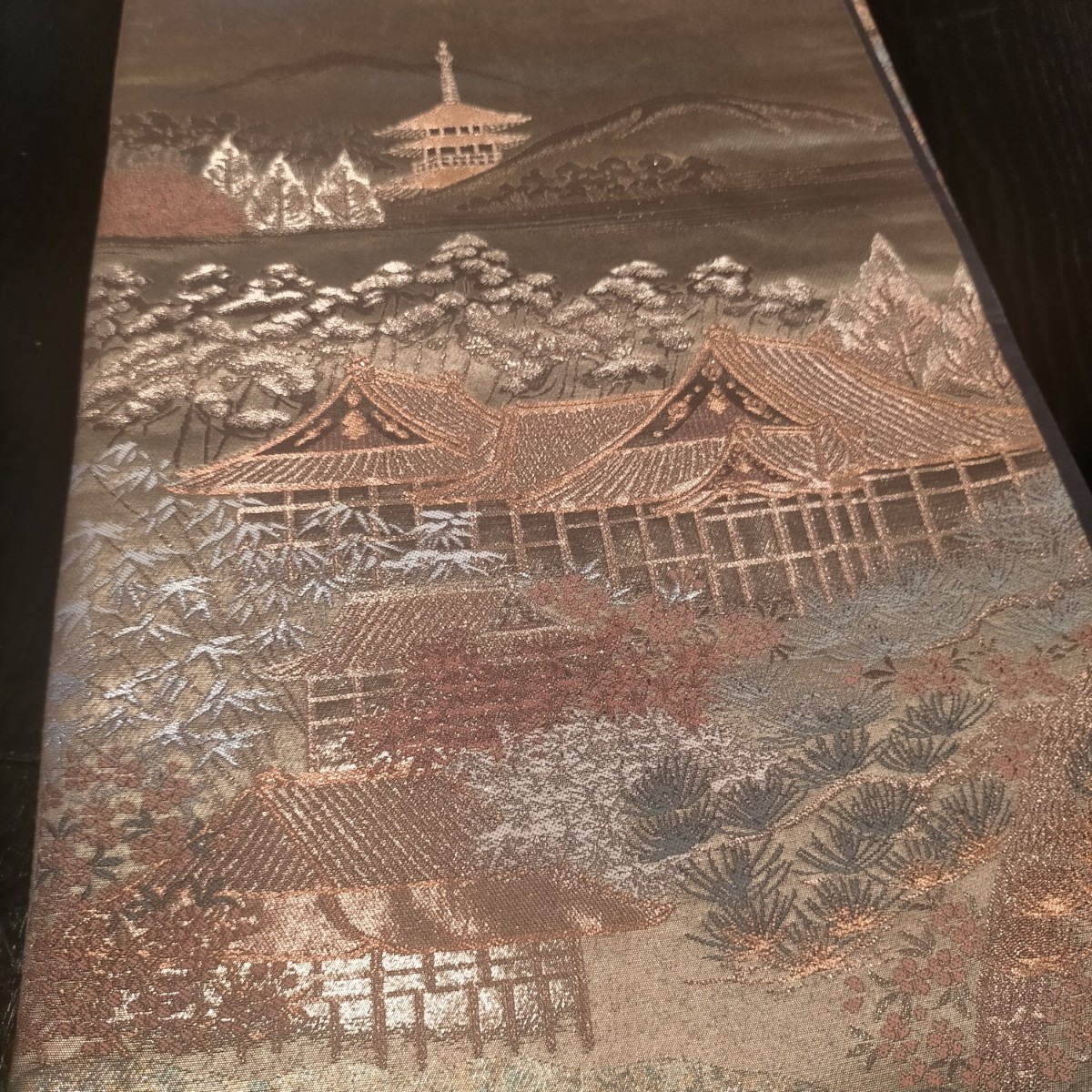 正絹袋帯 着物金糸和装花柄 高級帯 振袖 呉服屋 成人式 名古屋帯