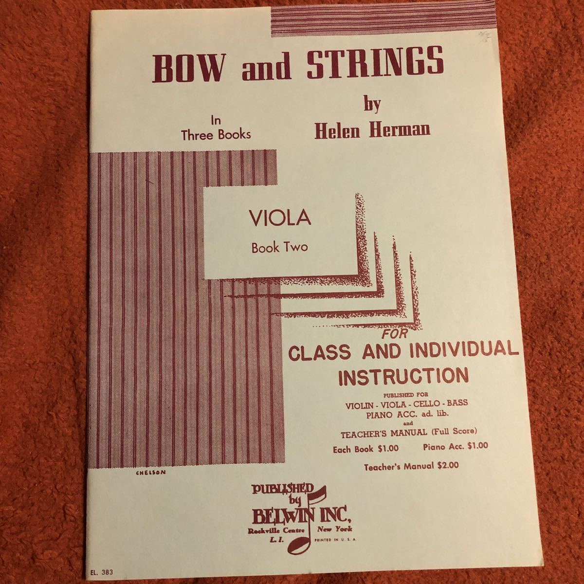 BOW and STRINGS bow . string Book Two Helen Herman 1949.1950 3 pcs. click post shipping 