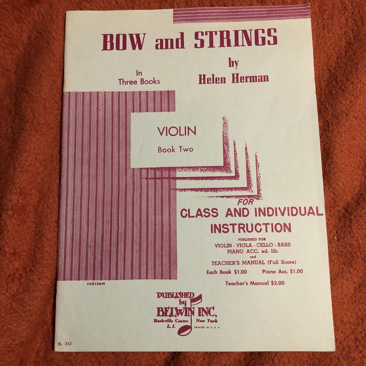 BOW and STRINGS bow . string Book Two Helen Herman 1949.1950 3 pcs. click post shipping 