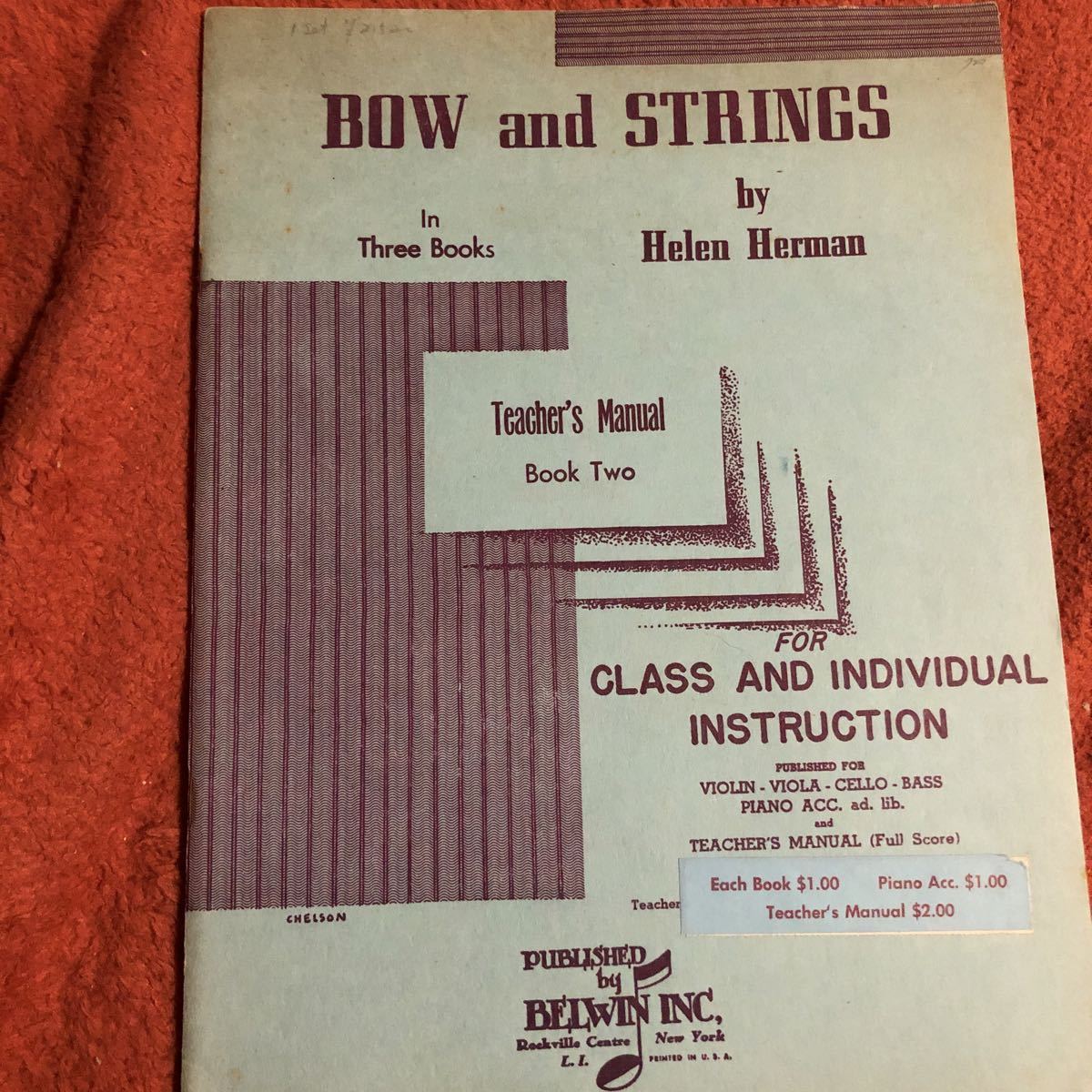 BOW and STRINGS bow . string Book Two Helen Herman 1949.1950 3 pcs. click post shipping 