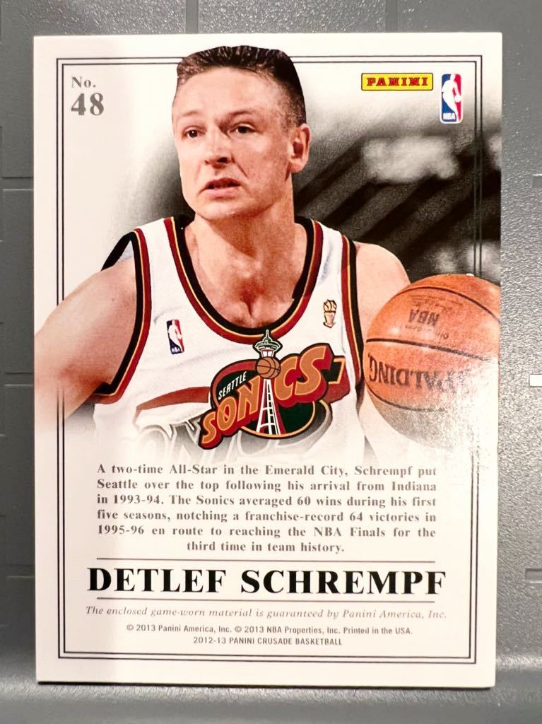 初期 Jumbo Jersey 12 Panini Majestic Detlef Shrempf デトレフ・シュレンプ NBA 実使用 ユニフォーム バスケ 3回 All-star 2回 6th Man賞_画像2