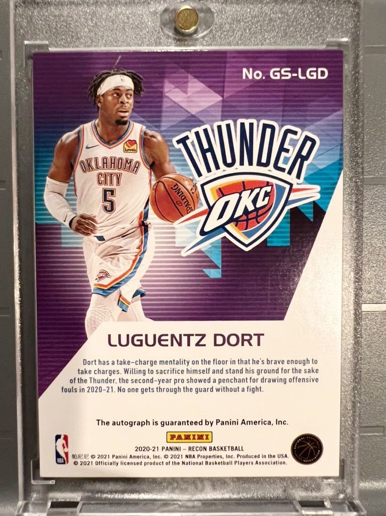 激レア選手 Auto Panini Recon Luguentz Dort ルゲンツ・ドート NBA 直筆 サイン OKC サンダー 大活躍 バスケ FIBA ワールドカップ カナダ_画像2