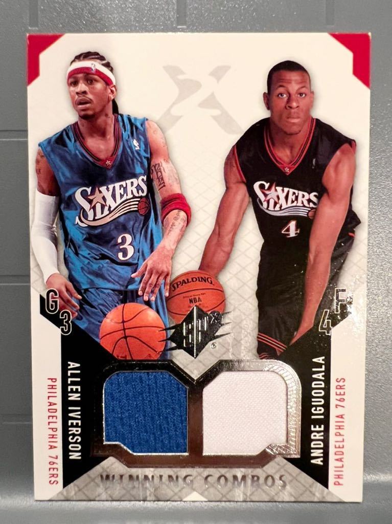 Dual Jersey 04 Upper Deck Allen Iverson Andre Iguodala アレン・アイバーソン NBA ユニフォーム 76ers バスケ Panini MVP All-star HOF_画像1