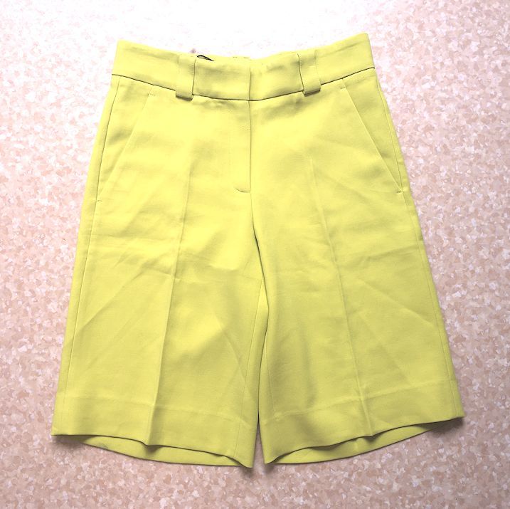 値下★JIL SANDER NAVY ジルサンダー・ネイビー★コットン・ハーフ・パンツ・イエロー・サイズ32・ウエスト76cm★未使用_画像3