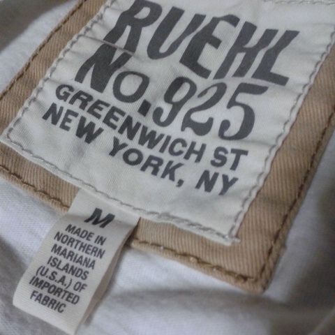 希少 RUEHL No.925 フレンチブルドッグ 刺繍ロゴ Tシャツ ヴィンテージ加工 USA 限定 アバクロ ルールナンバー925 ブルドッグ _画像4