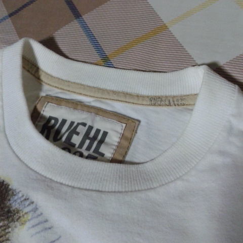 希少 RUEHL No.925 フレンチブルドッグ 刺繍ロゴ Tシャツ ヴィンテージ加工 USA 限定 アバクロ ルールナンバー925 ブルドッグ _画像5
