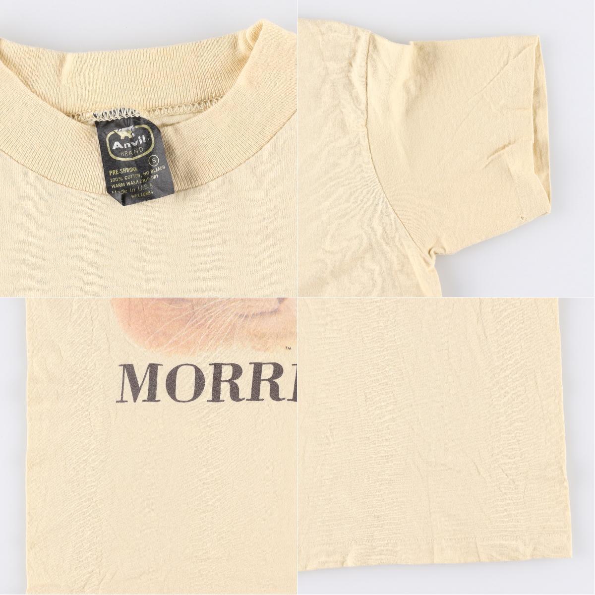 古着 80年代 anvil MORRIS THE CAT モーリス ネコ柄 アニマルプリントTシャツ USA製 メンズS レディースM ヴィンテージ /eaa258996_画像3