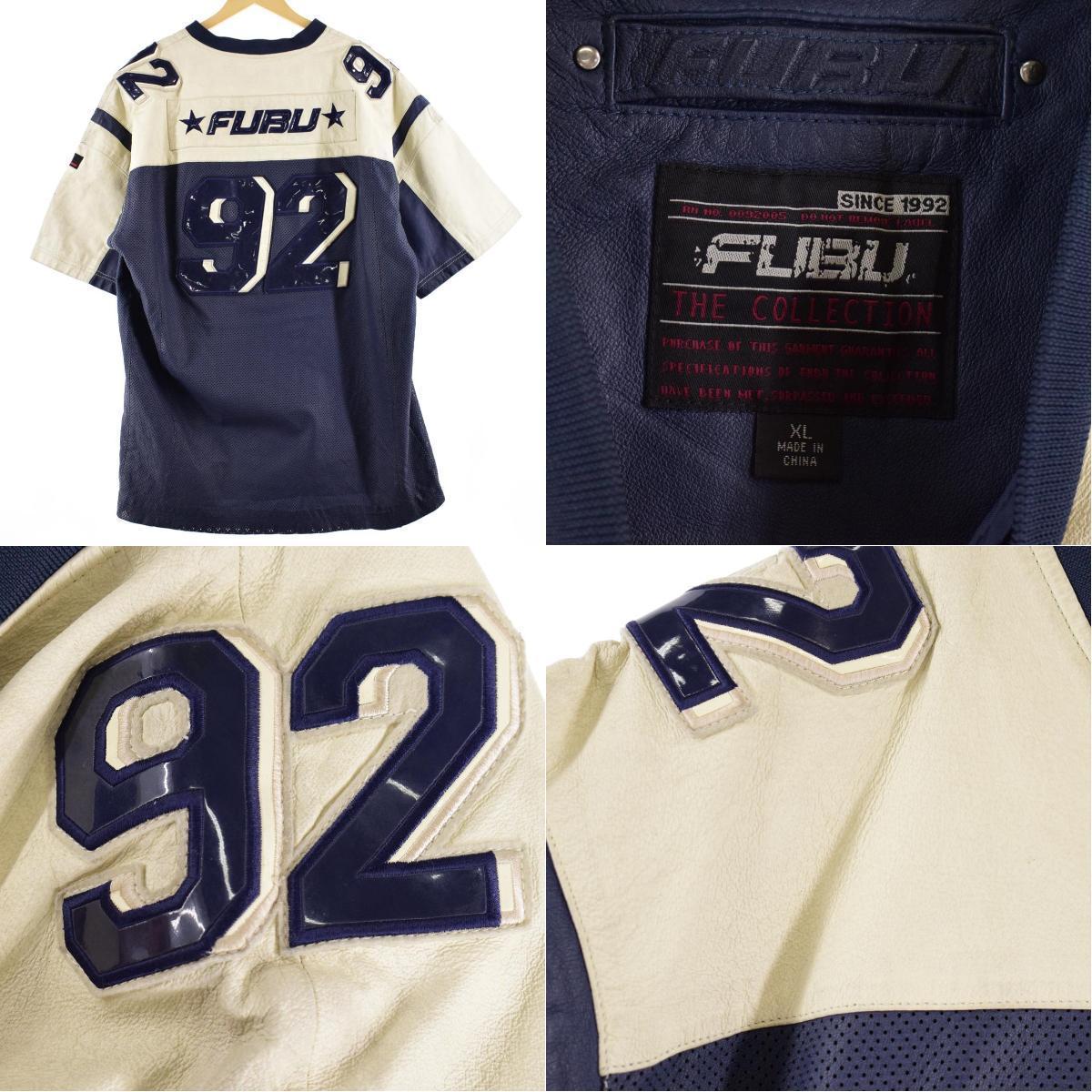 古着 90年代 フブ FUBU THE COLLECTION 本革レザー ゲームシャツ