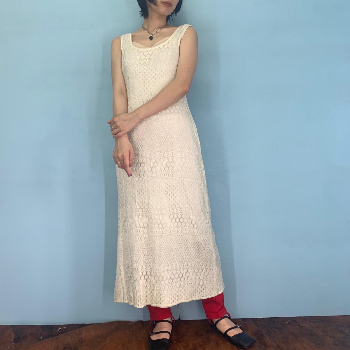 代引き人気 USA製 ノースリーブワンピース 総レース S.L.FASHIONS 80