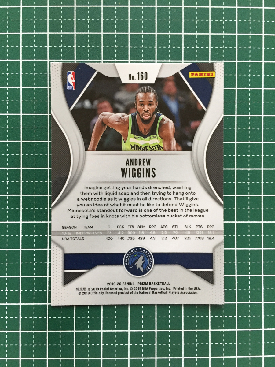 ★PANINI NBA 2019-20 PRIZM #160 ANDREW WIGGINS［MINNESOTA TIMBERWOLVES］ベースカード 2020★_画像2