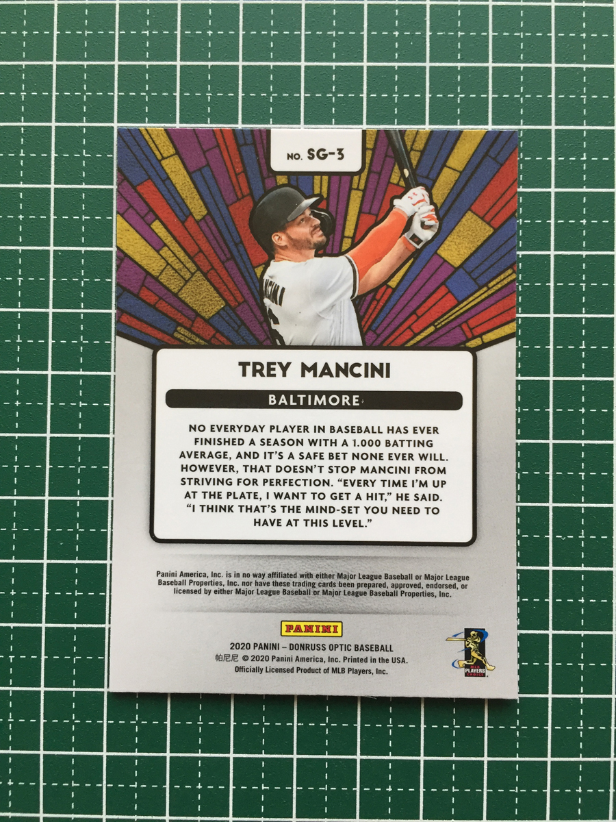 ★PANINI MLB 2020 DONRUSS OPTIC #SG-3 TREY MANCINI［BALTIMORE ORIOLES］インサートカード「STAINED GLASS」20★_画像2