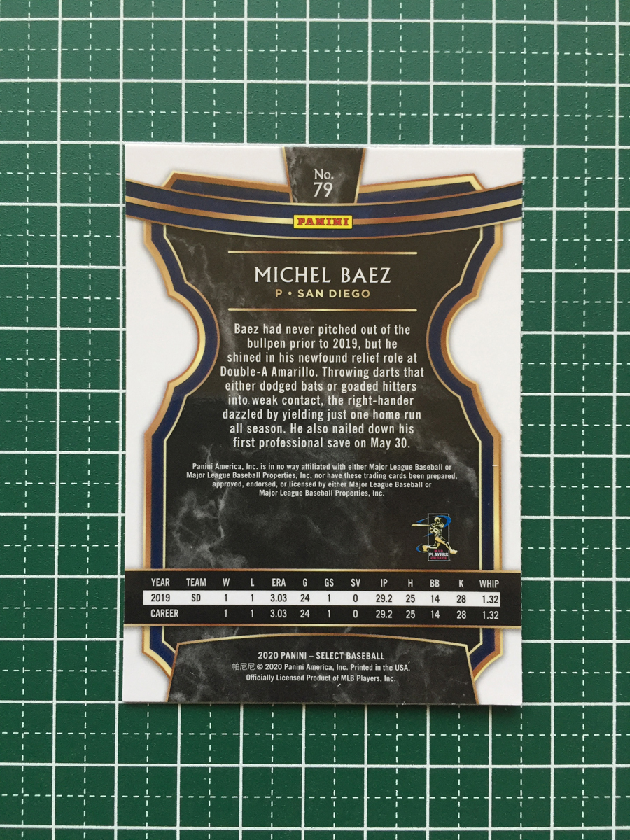 ★PANINI MLB 2020 SELECT #79 MICHEL BAEZ［SAN DIEGO PADRES］ベースカード ルーキー RC 20★_画像2