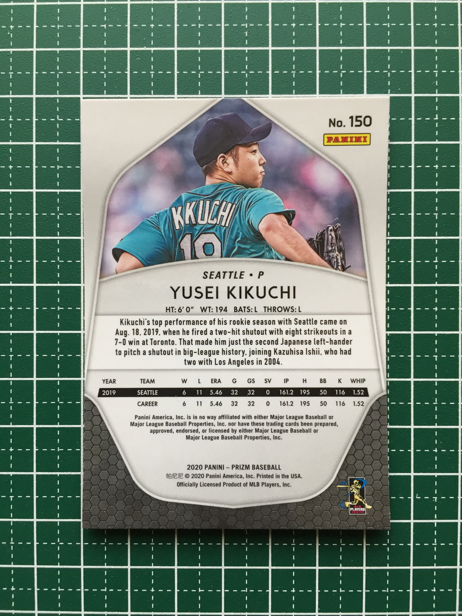 ★PANINI MLB 2020 PRIZM #150 菊池雄星／YUSEI KIKUCHI［SEATTLE MARINERS］ベースカード「Tier II」20★_画像2