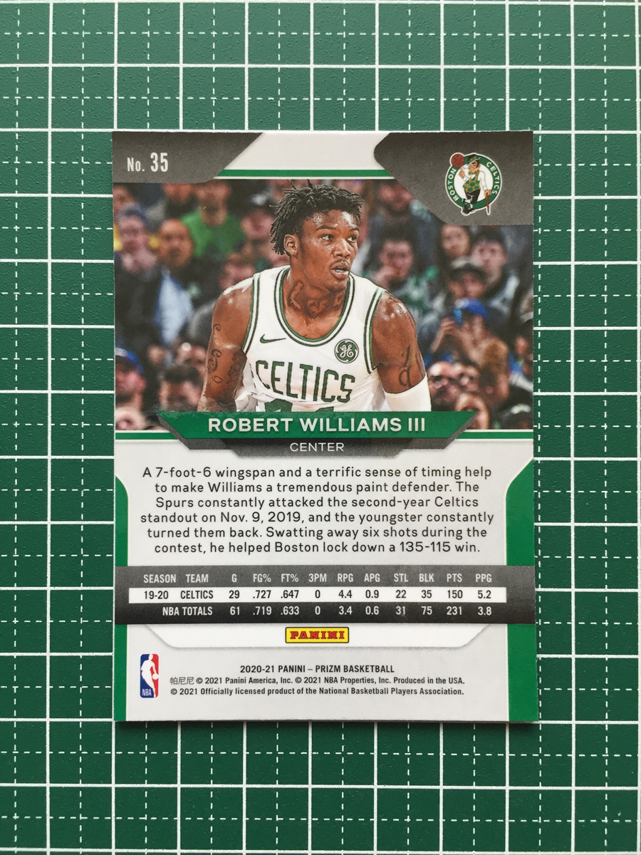 ★PANINI 2020-21 NBA PRIZM #35 ROBERT WILLIAMS III［BOSTON CELTICS］ベースカード「BASE」★_画像2