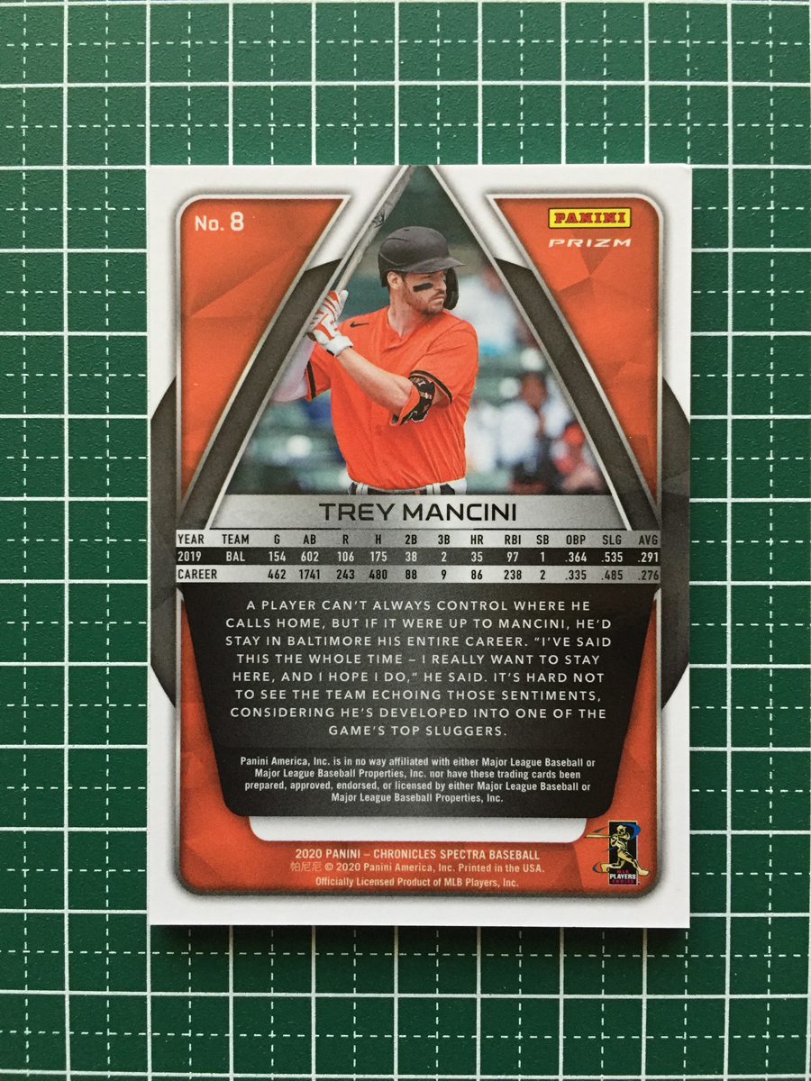 ★PANINI MLB 2020 CHRONICLES #8 TREY MANCINI［BALTIMORE ORIOLES］「SPECTRA」20★_画像2