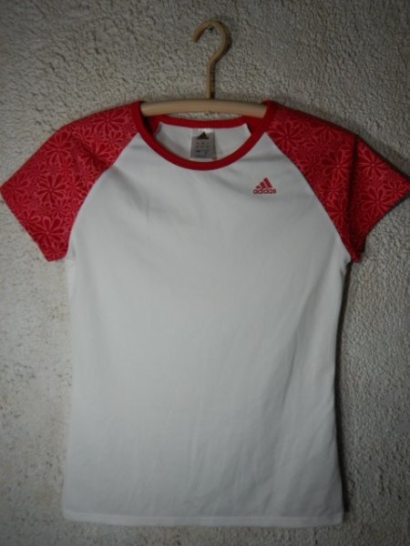 ｎ7539　adidas　climalite　アディダス　クライマライト　レディース　半袖　tシャツ　人気　スポーツ　送料格安_画像1