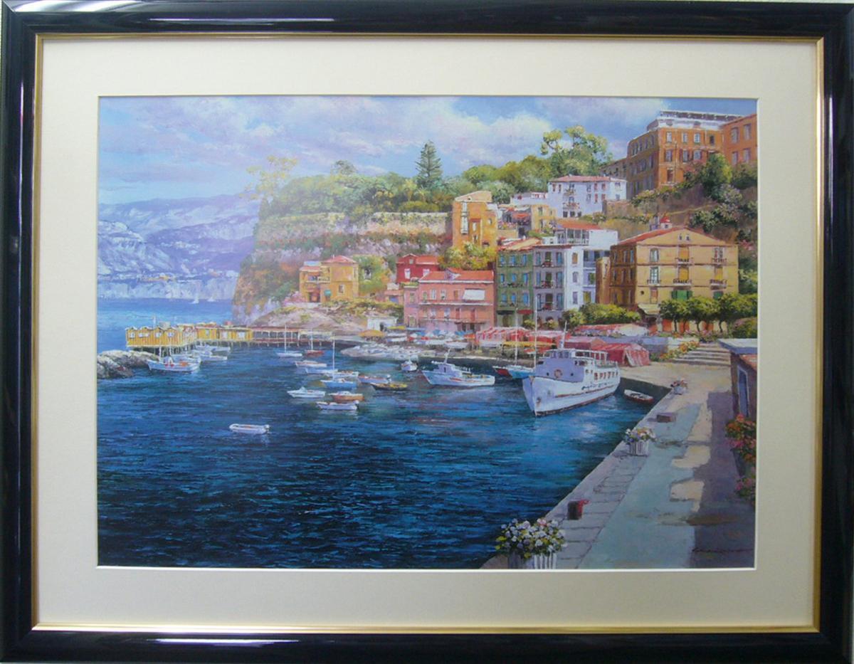 絵画 ハワード バーレンズ アートポスター 地中海の港 送料無料 | une3.net