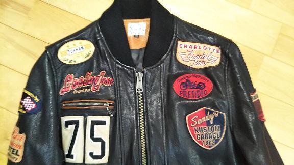 【美品!試着のみ】LOW BLOW KNUCKLE シングルライダース パッチ ワッペン ミリタリー 検)AVIREX アヴィレックス TOP GUN トップガン_画像1