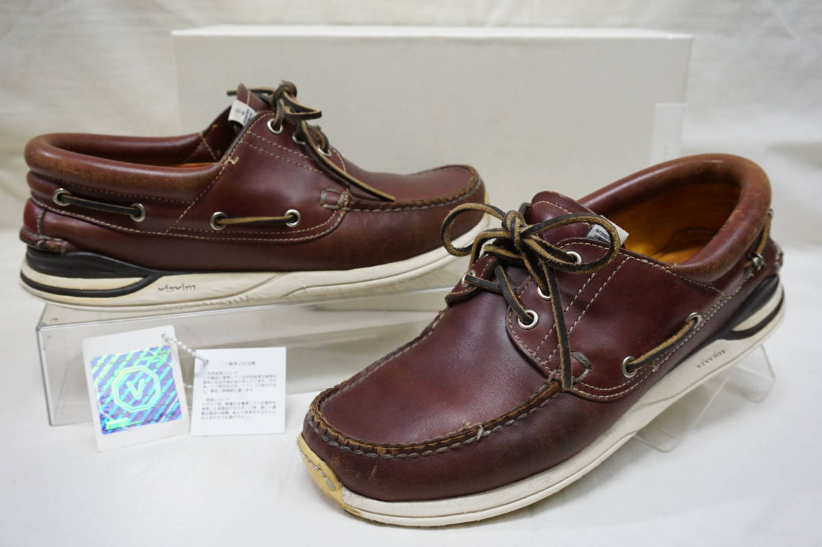 VISVIM AMERICANA DECK-FOLK V10001201-03★2008年 ビズビム デッキ シューズ バーガンディ 付属品 US９.5 27.5 定価\40,950- ヴィズヴィム