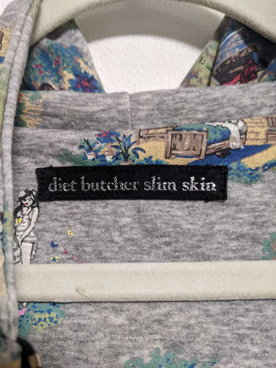 ダイエットブッチャースリムスキン　ダブルジップパーカー　グレー　サイズＬ　diet butcher slim skin ririジップ _画像2