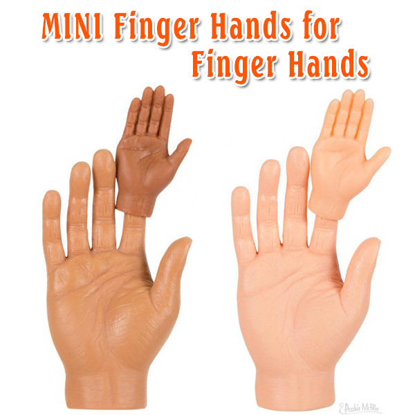 ミニ フィンガー ハンド (日焼け) 同色5個セット Finger Hands 指につける さらに 小さな手 手 おもちゃ 面白 【メール便OK】_画像1
