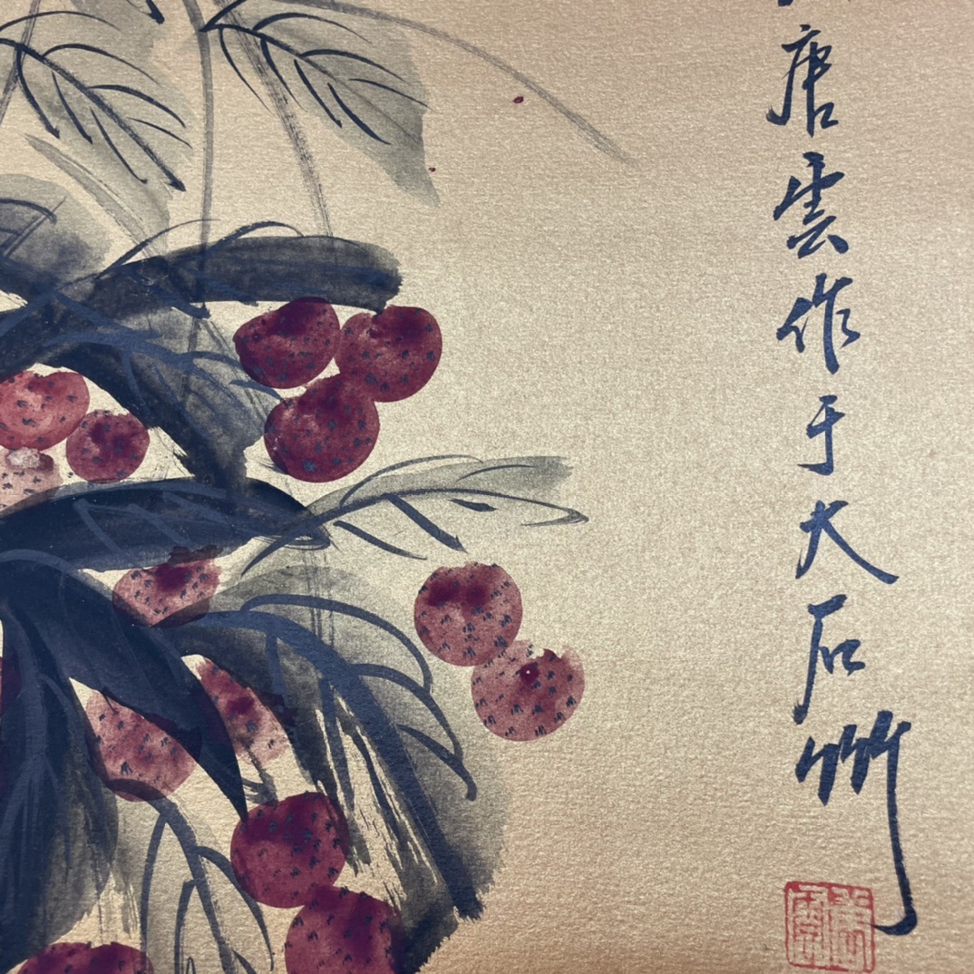 骨董*珍藏*中堂画*花鳥圖*唐雲】手工畫掛軸中国時代美術造型精美