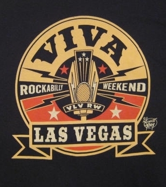 ★Viva Las Vegas ビバ ラスベガス Ｔシャツ Logo 黒S! rockabilly_画像2