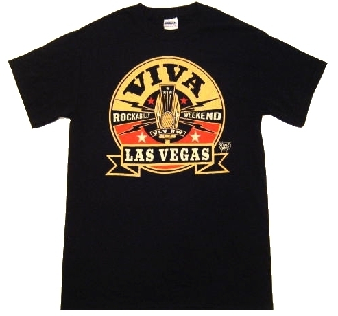 ★Viva Las Vegas ビバ ラスベガス Ｔシャツ Logo 黒S! rockabilly_画像1