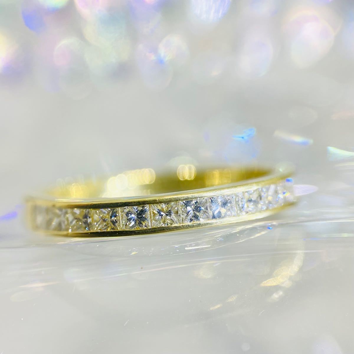 ☆SALE☆エタニティリング プリンセスカット ダイヤモンド レール留め