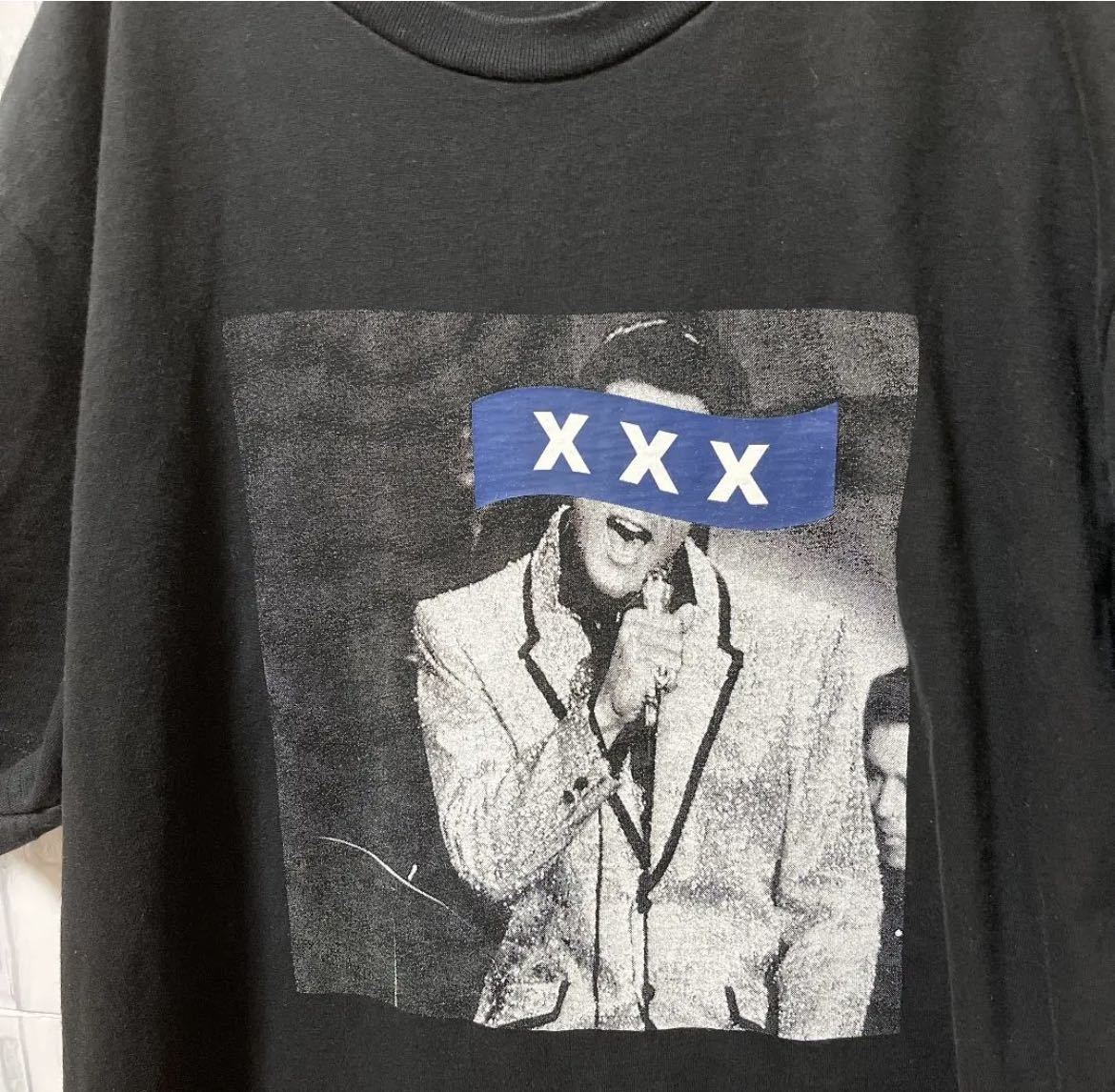 GOD SELECTION XXX ゴッドセレクショントリプルエックス エルヴィス プレスリー 半袖 Tシャツ ビッグロゴ デカロゴ L ブラック 送料無料