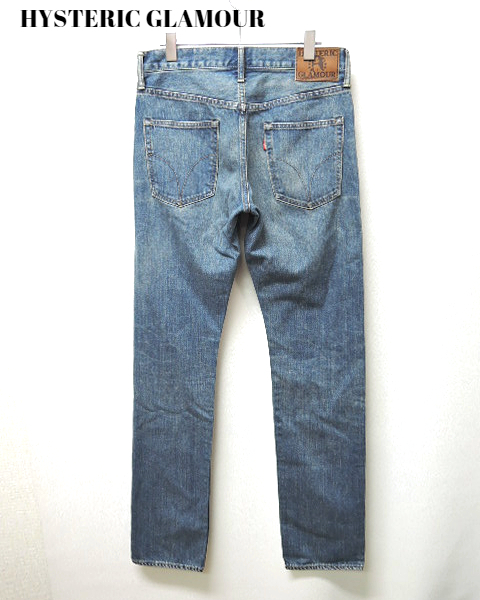 29inch ¥33,000【HYSTERIC GLAMOUR HYS SP加工スリムストレートデニムパンツ 02213AP13 INDIGO ヒステリックグラマー デニムパンツ】