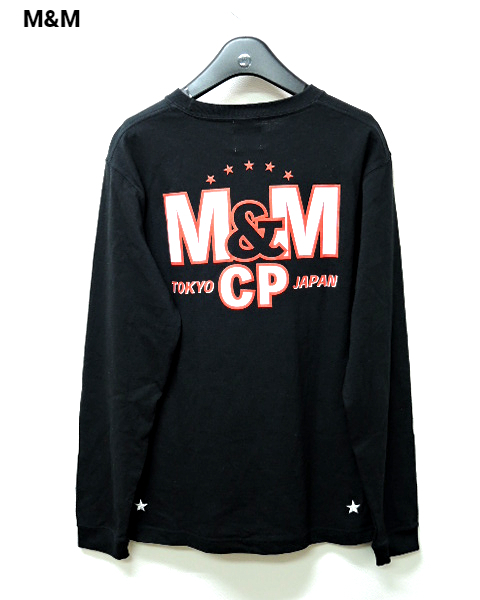 M【M&M L/S T-SHIRT ロンTシャツ M&M カットソー M&M TOKYO CP JAPAN Black エムアンドエム ロンTシャツ ブラック カットソー】