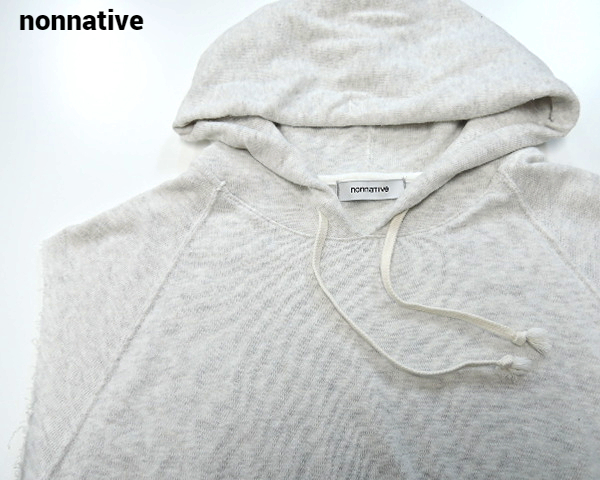 0【nonnative DWELLER HOODED PULLOVER NS LOOSE-FIT C/P SWEAT NN-C2722 WHITE ノンネイティブ ノースリーブ パーカー スウェット】_画像5