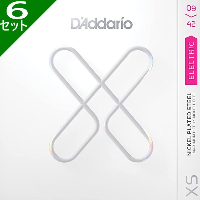 6セット D'Addario XSE0942 XS Nickel 009-042 ダダリオ コーティング弦 エレキギター弦