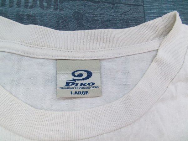 〈送料280円〉PIKO ピコ メンズ バックビッグロゴプリント 半袖Tシャツ L オフホワイト_画像2