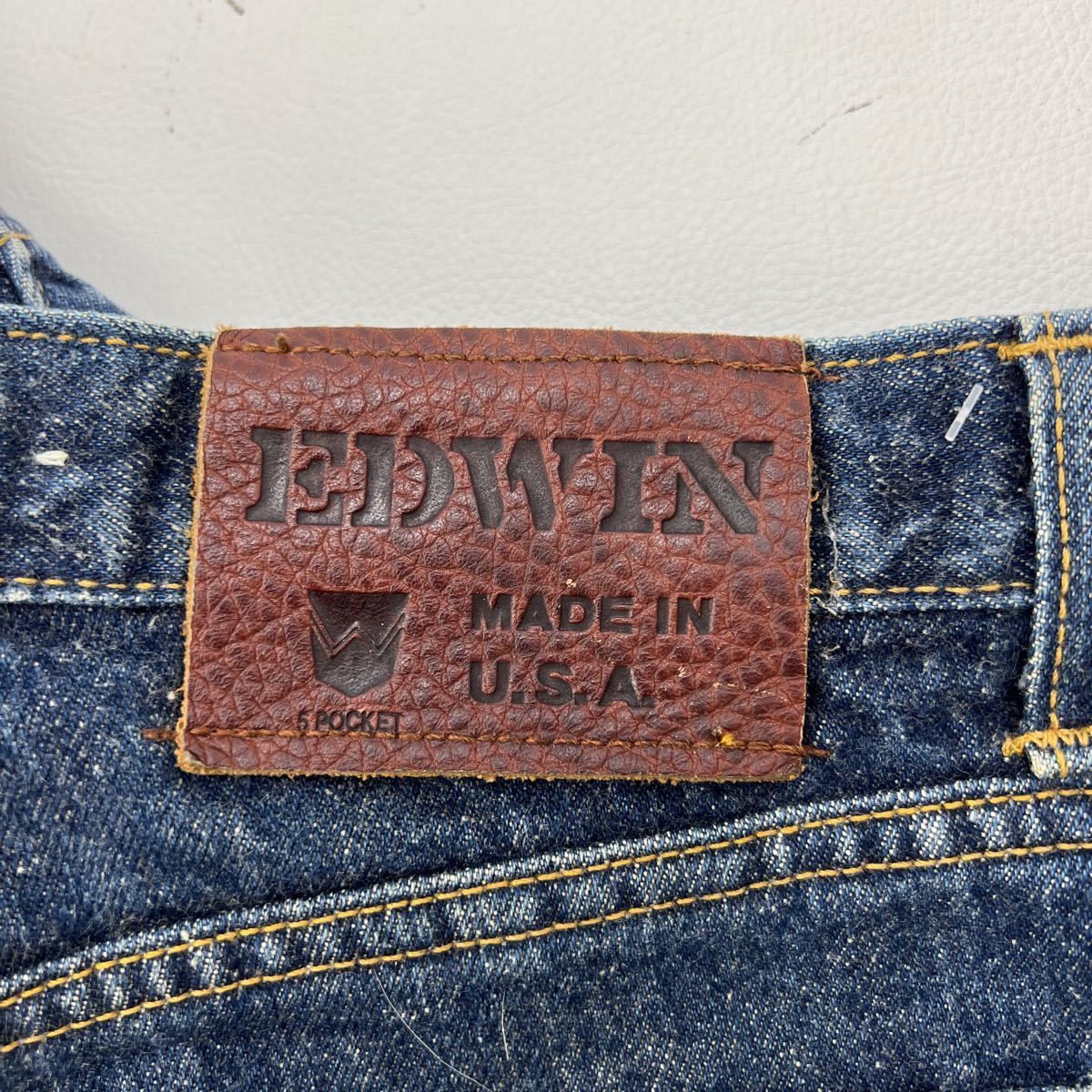  Edwin * EDWIN USA производства цвет ... Denim брюки джинсы W32 соответствует индиго голубой в дальнейшем ...! стандартный American Casual б/у одежда MIX#Ja3975