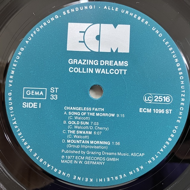 ★即決 Collin Walcott / Grazing Dreams esj3066 独オリジナル GER ECM コリン・ウェルコット の画像3