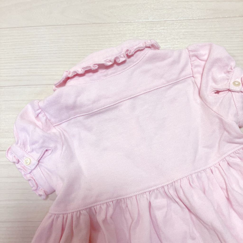  Ralph Lauren short sleeves One-piece pink One-piece girl Kids size 80 pink cotton 100% frill 