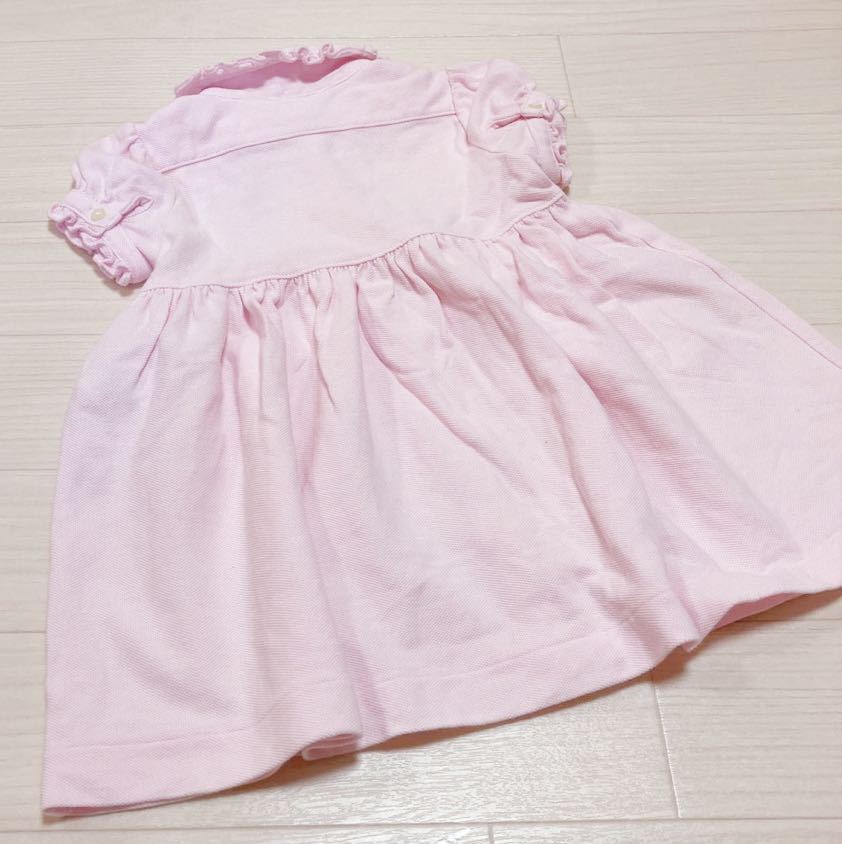  Ralph Lauren short sleeves One-piece pink One-piece girl Kids size 80 pink cotton 100% frill 