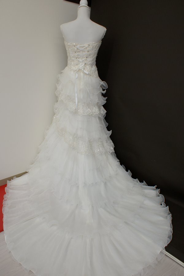 first come, first served! free shipping *6000 jpy uniformity sale #O-617-191# used * wedding dress * eggshell white * size display none / flexible with function 