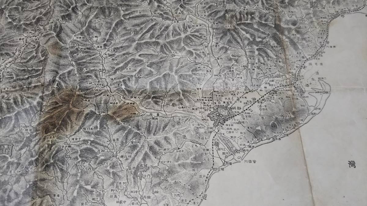 　古地図 　静岡　静岡県　地図　資料　46×57cm　　明治19年測量　　明治27年印刷　発行　B　下切り込み_画像8