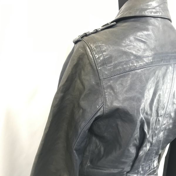 COACH/コーチ☆ライダースレザージャケット【レディースM/2/紺