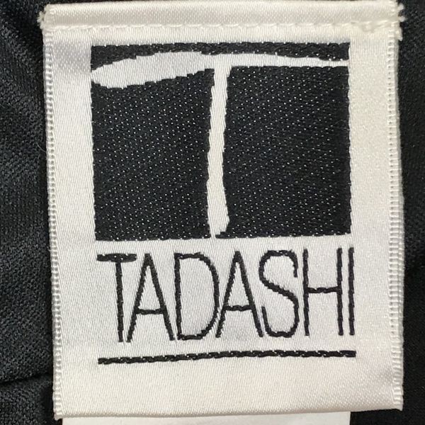 TADASHI/タダシ★シルク/絹100%/背中空き/ロングドレス【6P/S/黒】フリル/ノースリーブ/膝丈ワンピース◆BF270